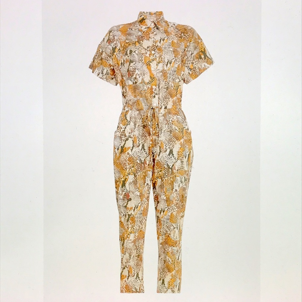 Enza Costa snake print cotton jumpsuit 0 - Picture 9 of 16